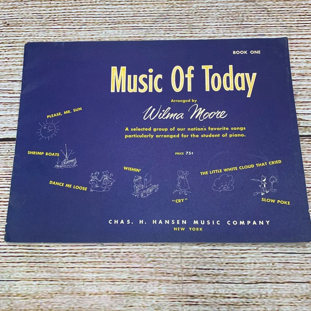 Music Of Today Book One Sheet Music Piano‎ Beginner Arrangement Wilma Moore 1951